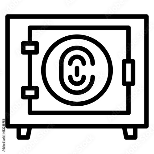 Biometric Safety Box Line Icon