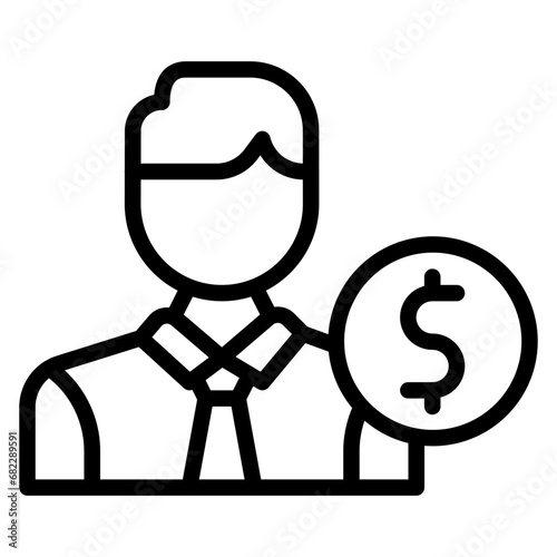 Banker Line Icon