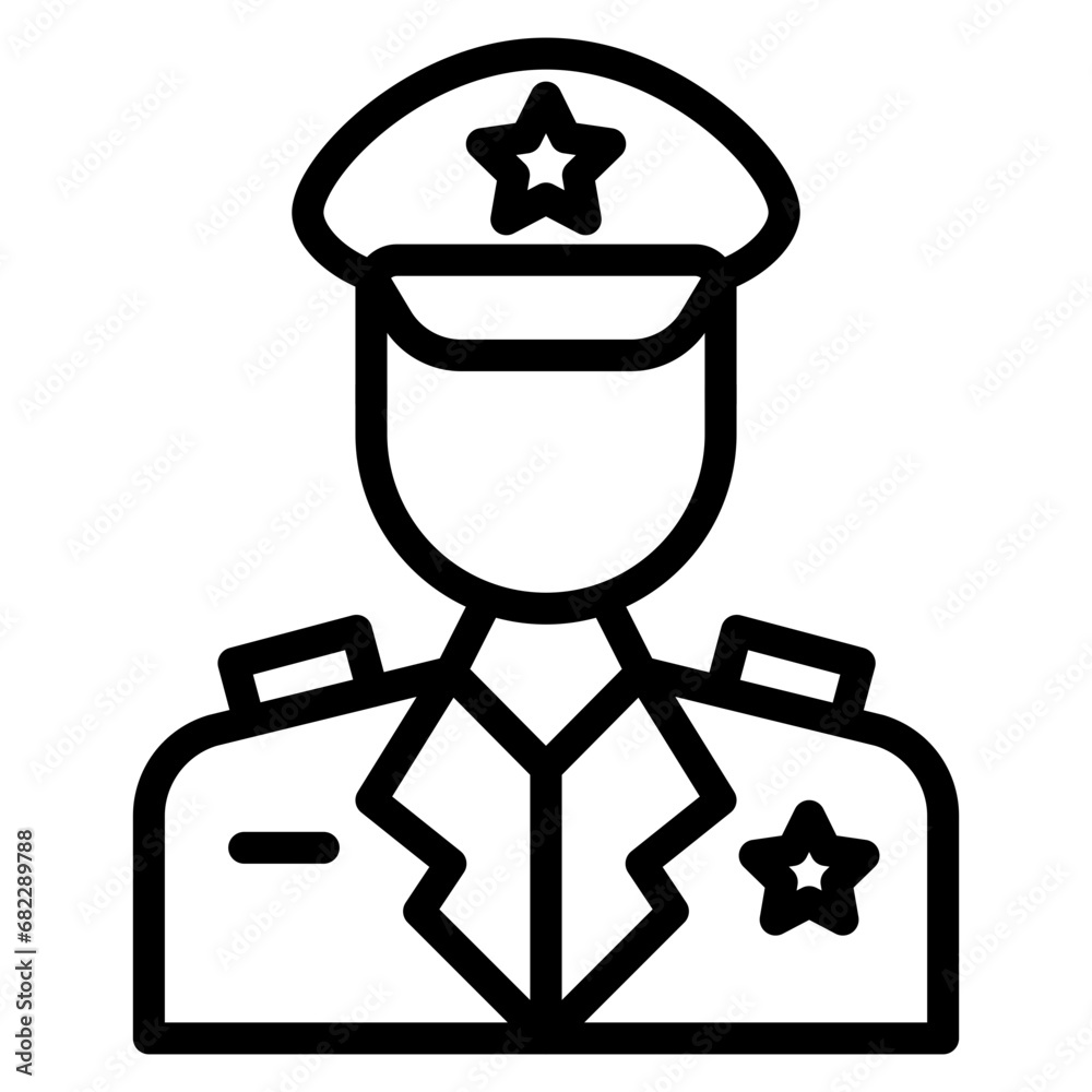 Military Officer Line Icon Military Officer Line Icon