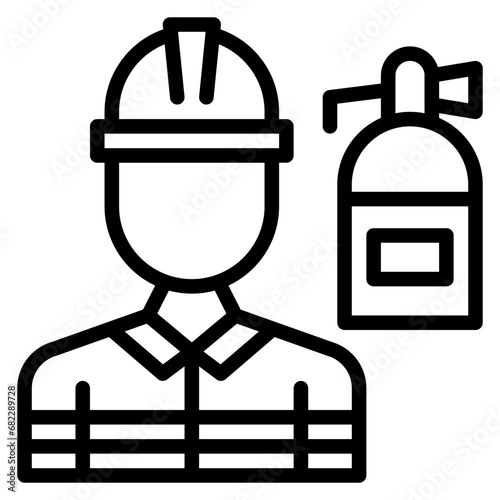 Firefighter Line Icon