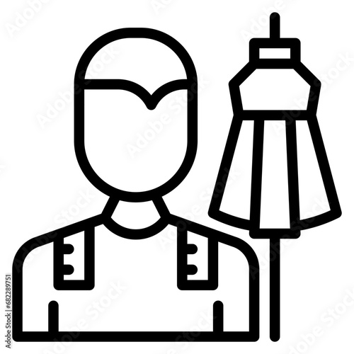Fashion Designer Line Icon