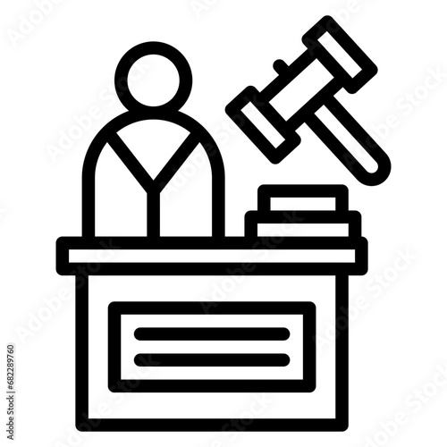 Judge Line Icon