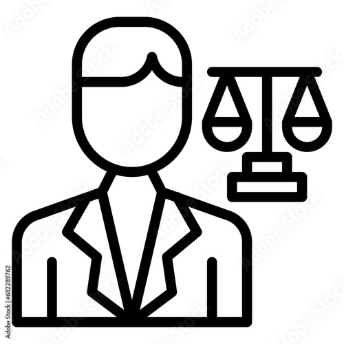 Lawyer Line Icon