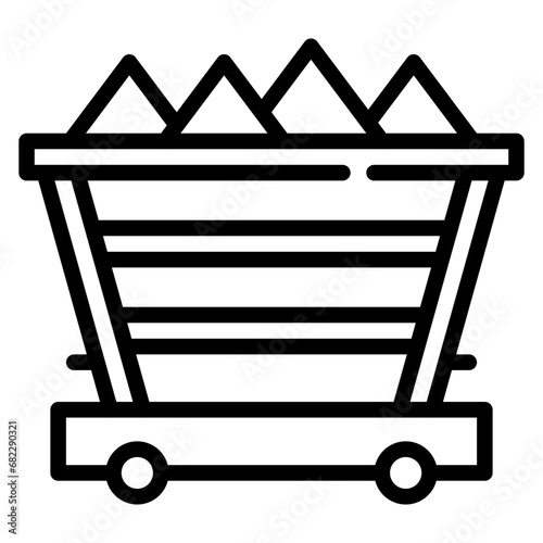 Mine Cart Line Icon