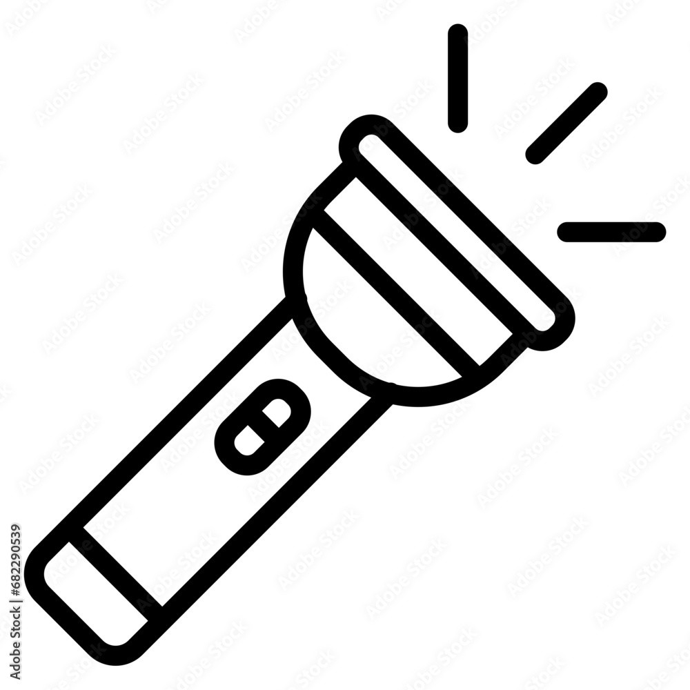 Flash Light Line Icon Flash Light Line Icon