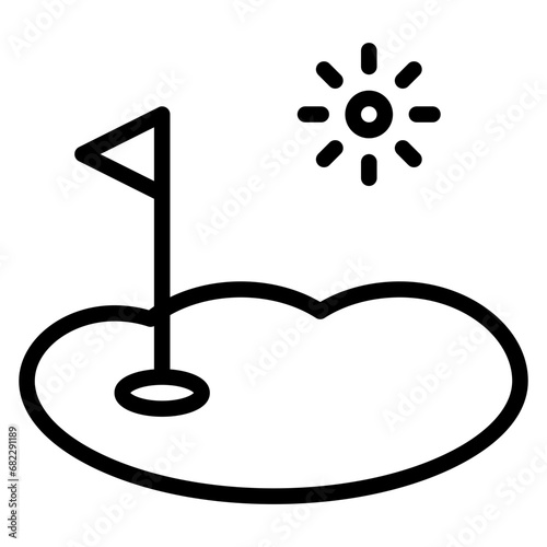 Desert Course Line Icon