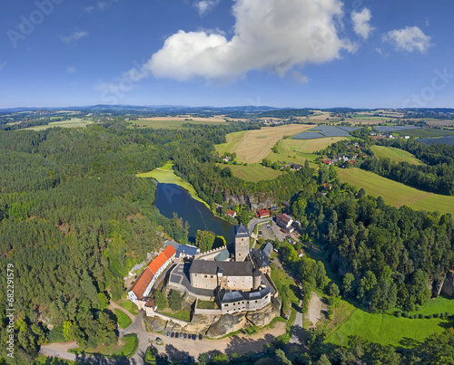 Fairytale Castle Kost (Bone) in Bohemian Paradise region. A typical 14th-century castle with a huge tower, Czech Republic, Europe. photo