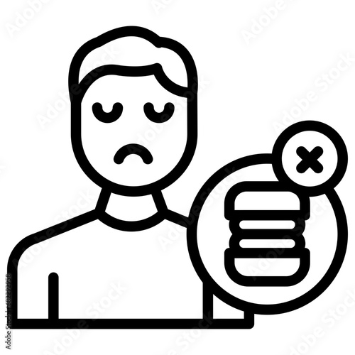 Anorexia Line Icon