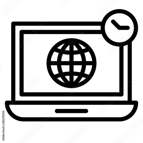 Internet Addiction Line Icon