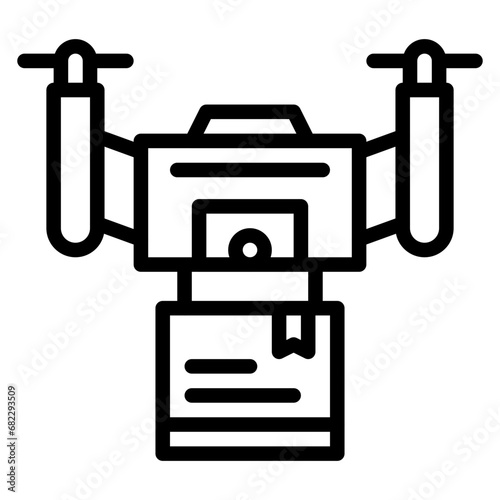 Drone Delivery Line Icon