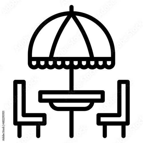 Outdoor Terrace Line Icon