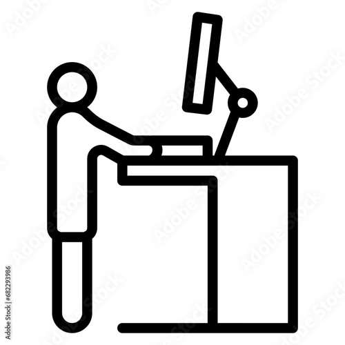 Standing Desk Line Icon