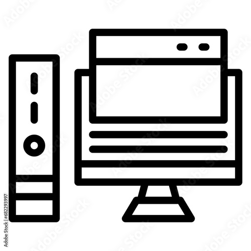 Windows Computer Line Icon