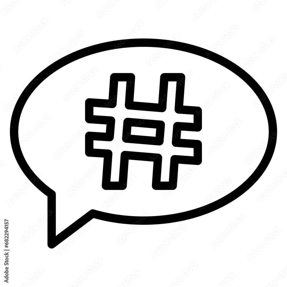 Obraz premium Hashtag Line Icon