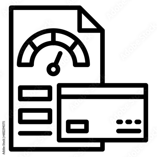 Credit Score Line Icon