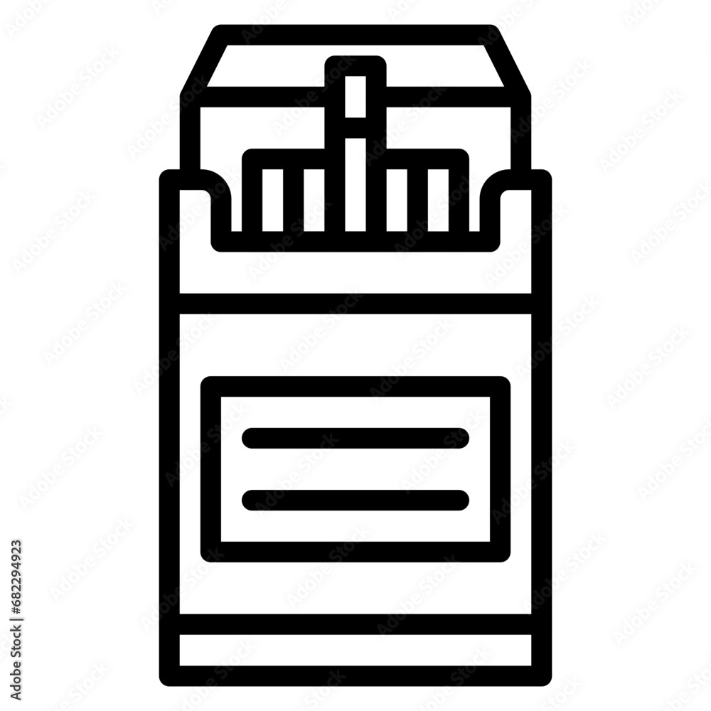Packet of Cigarettes Line Icon Packet of Cigarettes Line Icon