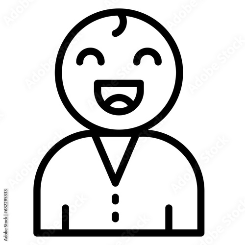 Laughing baby Line Icon