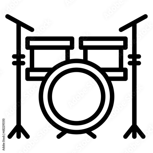 Drum Set Line Icon