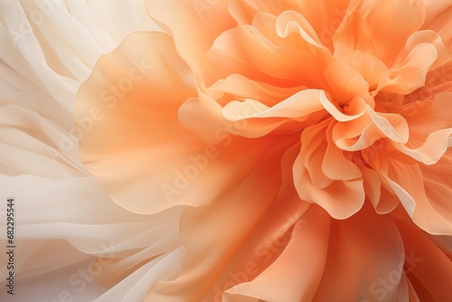  a close up of an orange and white flower on a white and gray background with a blurry image of a large flower in the center of the center of the flower. © Nadia