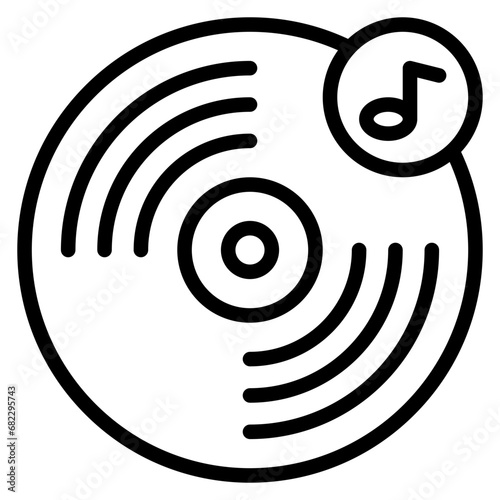 Vinyl Record Line Icon