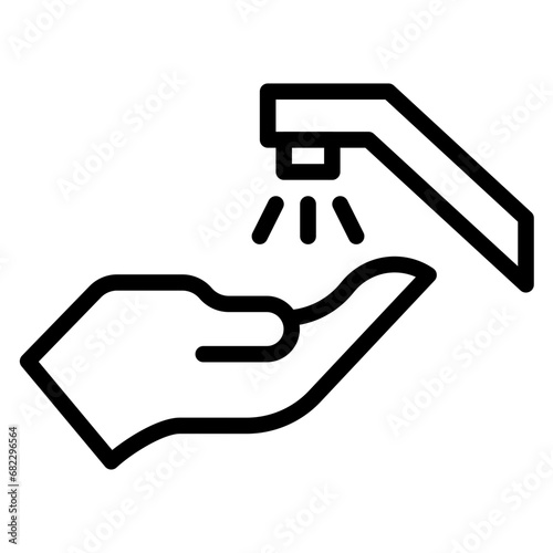 Hand Wash Line Icon