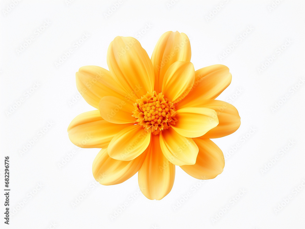 yellow flower isolated on white background, in the style of orange created with Generative Ai yellow flower isolated on white background, in the style of orange created with Generative Ai