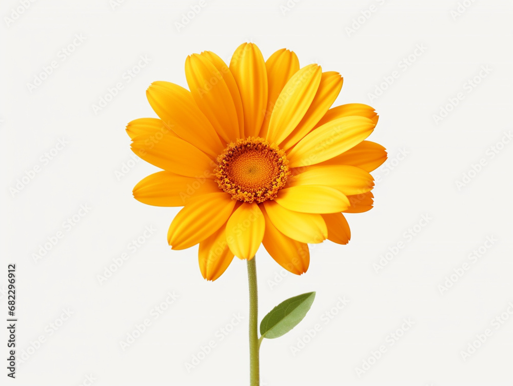 yellow flower isolated on white background, in the style of orange created with Generative Ai yellow flower isolated on white background, in the style of orange created with Generative Ai