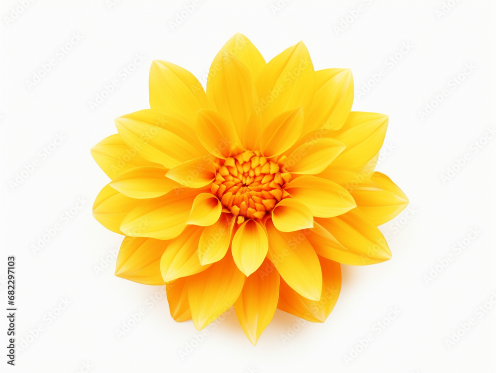 yellow flower isolated on white background, in the style of orange created with Generative Ai