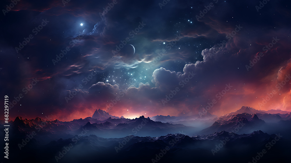 Milky way galaxy background, cinematic lighning
