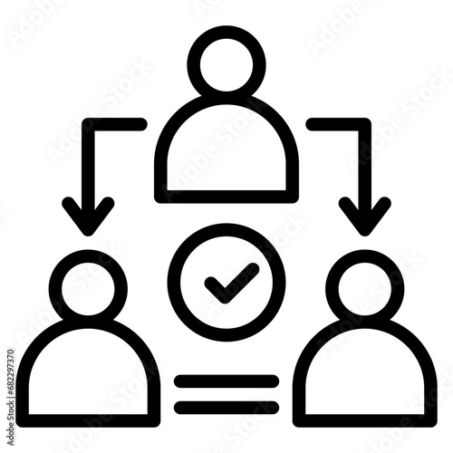 Delegation Task Line Icon