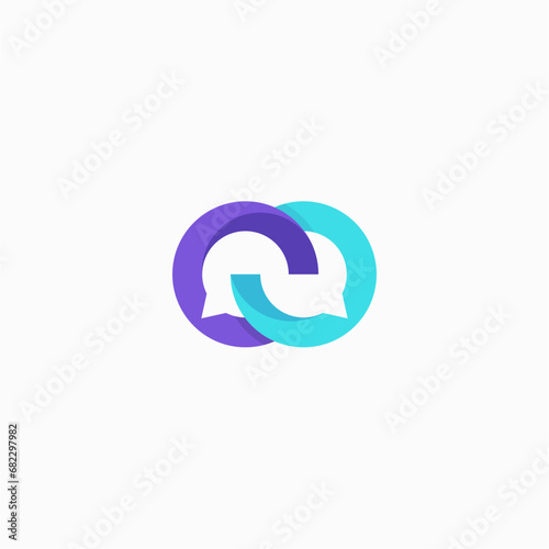 BUBBLE CHAT , INFINITY CHAT OR STORY LOGO MODERN