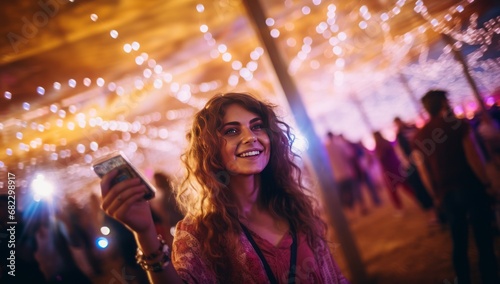 Capturing the Moment: A Woman's Phone Rises Above a Sea of Faces