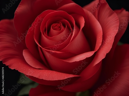 A vibrant red rose captured in this photo  showcasing its beauty and elegance.