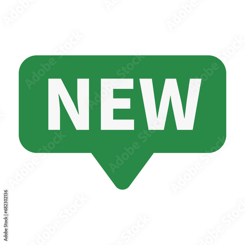 New In Green Rectangle Shape For Advertisement Business Marketing Information
