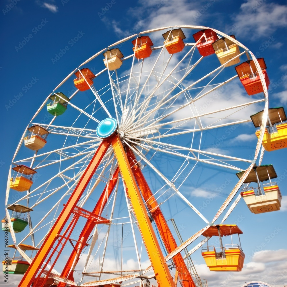A towering Ferris wheel serves as the focal point of this carnival-themed