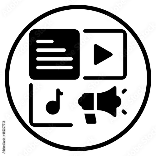 storytelling glyph icon