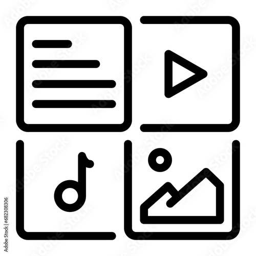 multimedia line icon
