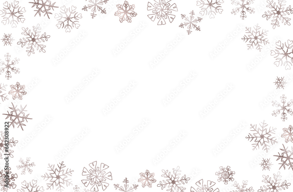 Christmas rose gold snowflakes background banner. Pattern with small gold snowflakes for card or invitation. Winter holidays texture, design for scrapbook, website, textile Christmas rose gold snowflakes background banner. Pattern with small gold snowflakes for card or invitation. Winter holidays texture, design for scrapbook, website, textile