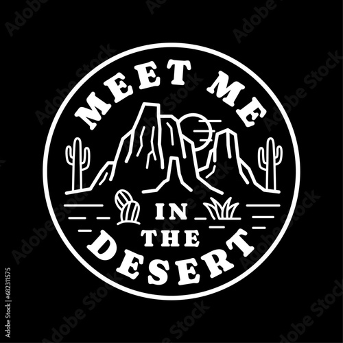 Western line art vector badge. Perfect for t-shirt prints, posters, stickers, and more.