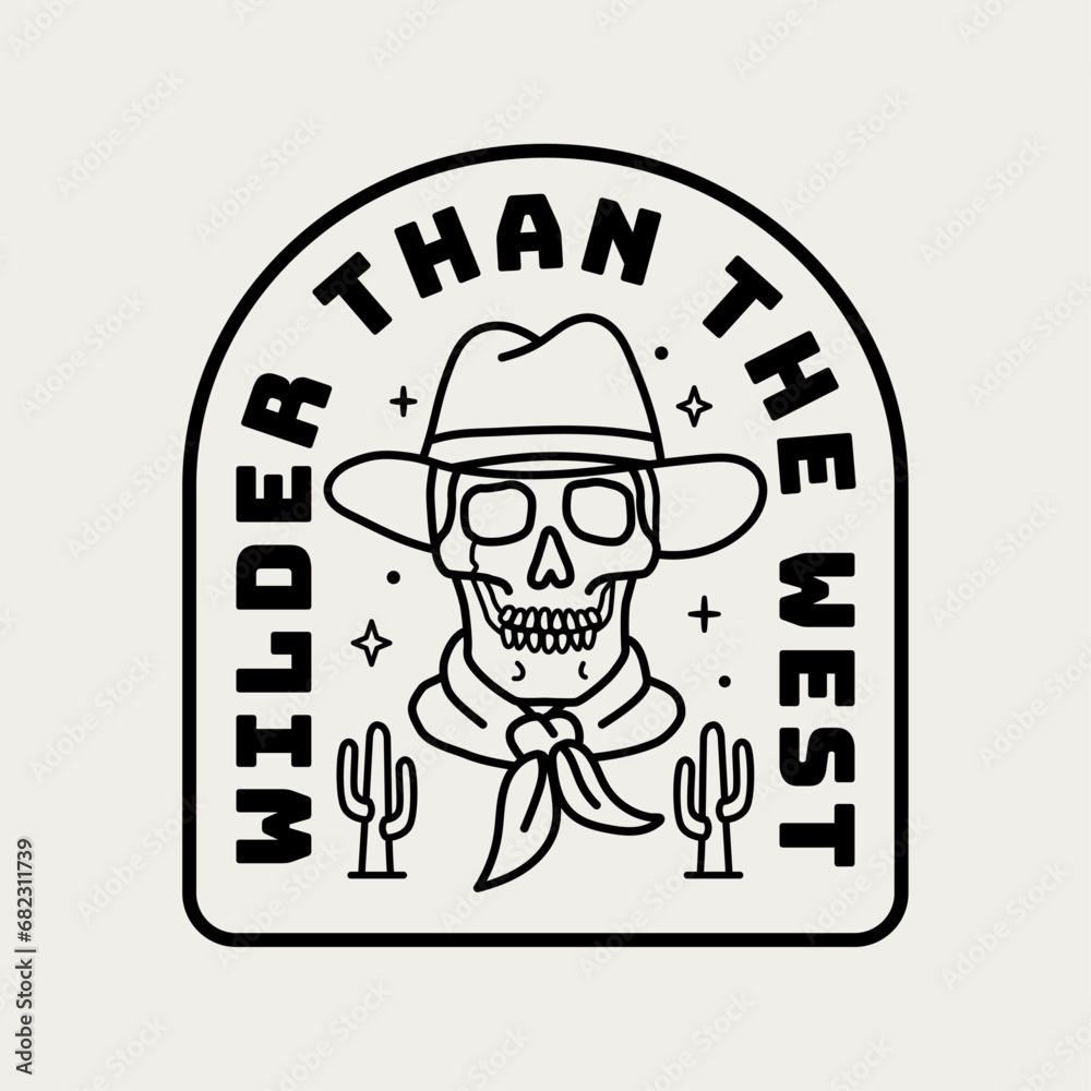 Western line art vector badge. Perfect for t-shirt prints, posters, stickers, and more. Western line art vector badge. Perfect for t-shirt prints, posters, stickers, and more.