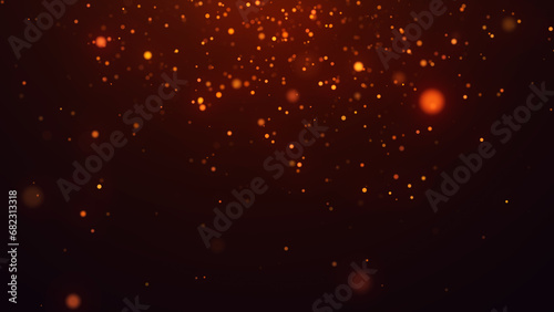 Dust particles with bokeh effect. Abstract magic background. 3d rendering.
