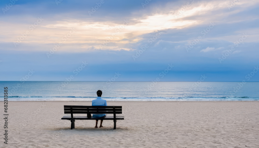 Solitude at Sunrise: Contemplation by the Sea