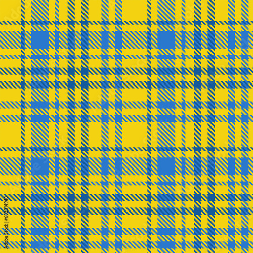 Tartan Yellow Blue Plaid Pattern Seamless. Checkered fabric texture for flannel shirt, skirt, blanket
