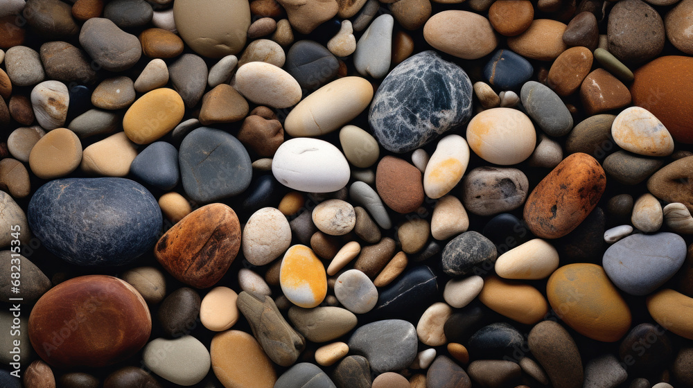 River rock pebbles, meticulously smoothed by nature's, Backdrop showcasing the inherent elegance, stone wall, Sea stones background River rock pebbles, meticulously smoothed by nature's, Backdrop showcasing the inherent elegance, stone wall, Sea stones background