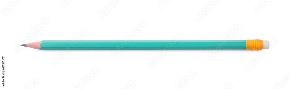 One sharp graphite pencil isolated on white One sharp graphite pencil isolated on white