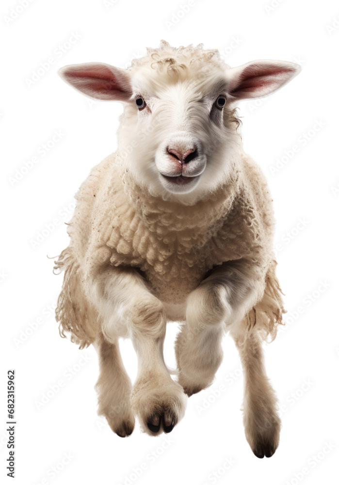 Sheep running isolated on white background Sheep running isolated on white background