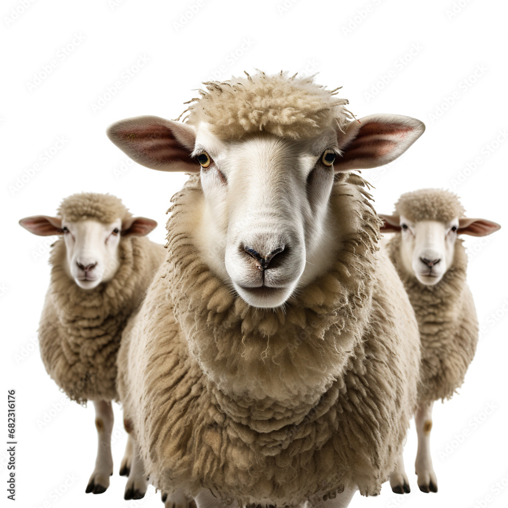 Sheeps isolated on white background