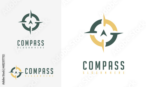 Compass logo vector modern navigation symbol. Compass illustration icon simple design.