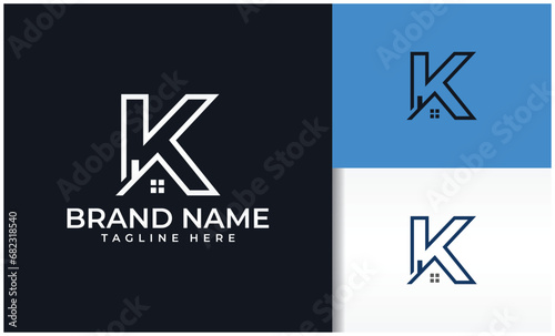letter k house logo photo