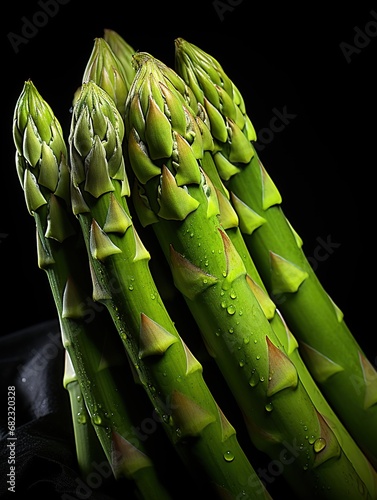 asparagus on black background